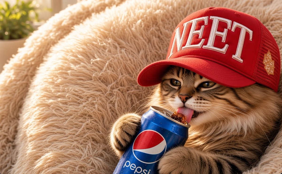 neetcatcoin's tweet photo. focusing on drinking Pepsi in the sun rn https://t.co/UQplW22CYu