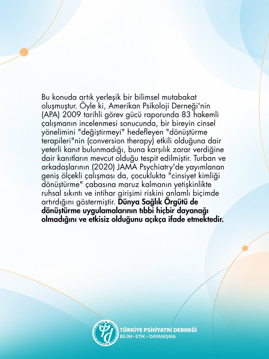 PsikiyatriDer's tweet photo. Cinsel Yönelim ve Cinsiyet Kimliğinin Gelişimine İlişkin Güncel Bilimsel Konum: Bilimsel Kanıtlar Ne Söylüyor?

#türkiyepsikiyatriderneği https://t.co/QxZHV0zaZY