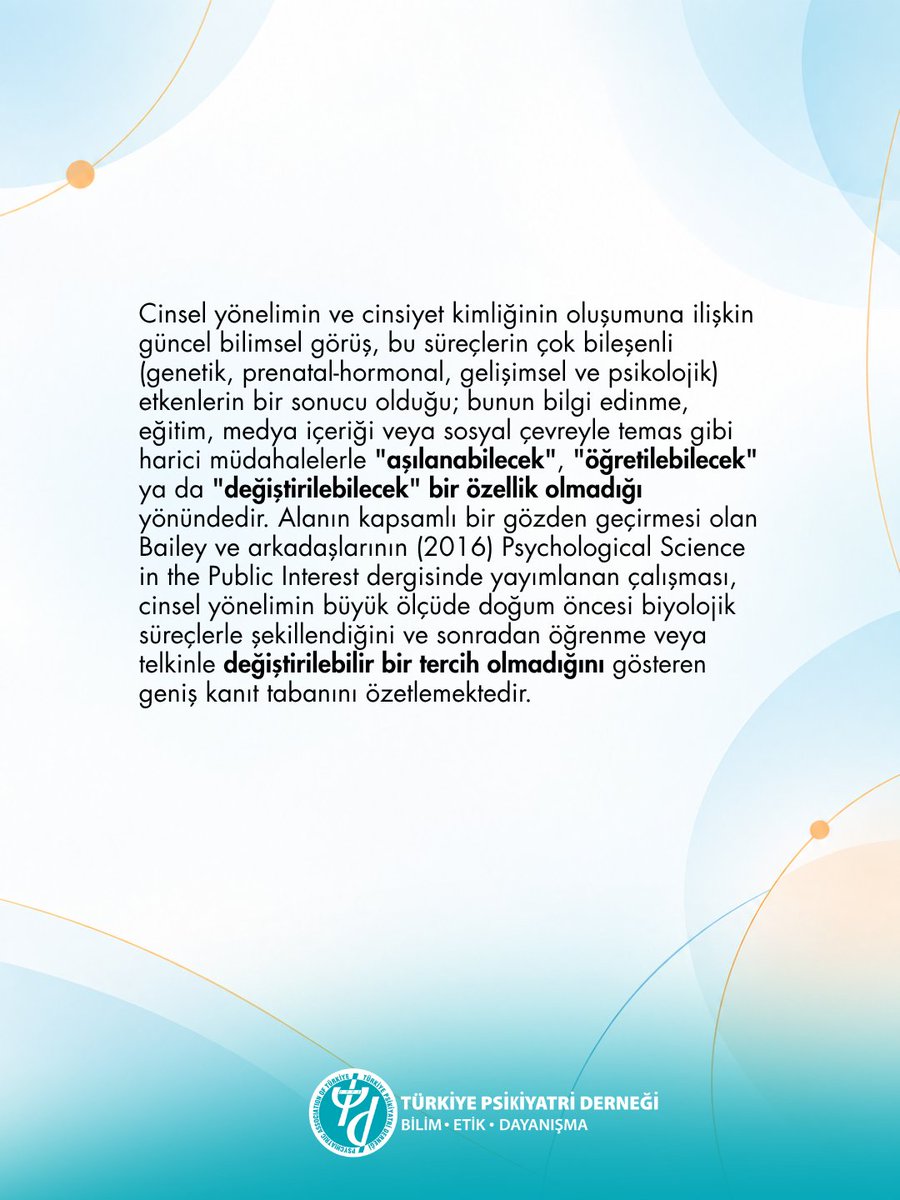 PsikiyatriDer's tweet photo. Cinsel Yönelim ve Cinsiyet Kimliğinin Gelişimine İlişkin Güncel Bilimsel Konum: Bilimsel Kanıtlar Ne Söylüyor?

#türkiyepsikiyatriderneği https://t.co/QxZHV0zaZY