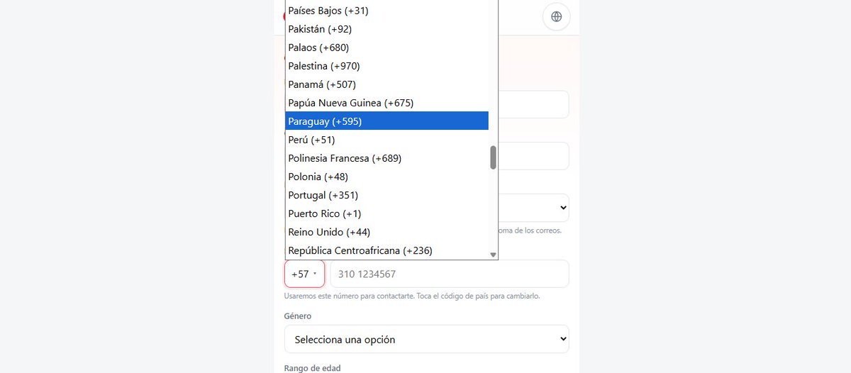 MariaLachimolal's tweet photo. Gente, Army extranjera... desde la versión web si deja cambiar el indicativo para el número de teléfono y salen TODOS los países 💜 https://t.co/7gqxkjsdF3