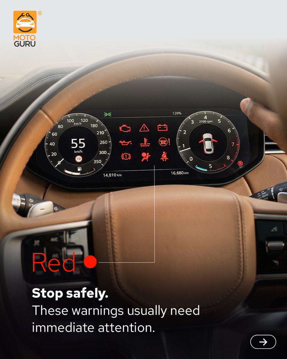 marielasantamar's tweet photo. Not every dashboard light means panic. Some require you to stop immediately; others are simple reminders. Know the difference before your next drive. Save this guide. https://t.co/T9rSS4Foes