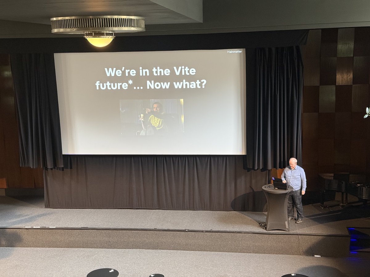 mainmatter's tweet photo. Our @real_ate is on stage at @EmberFest talking about Ember, @vite_js, and what's next 🐹✨
#emberjs #vite #vitejs https://t.co/z4cFs4cn2j