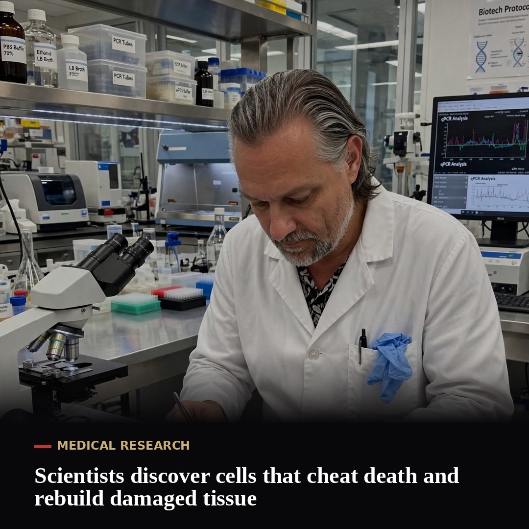 mcrobi06's tweet photo. Scientists discovered a population of cells that can start the process of programmed cell death, survive it, and then help rapidly rebuild damaged tissue.
https://t.co/YyMIhfgLOG
#health #science https://t.co/mZMOzAyxKQ