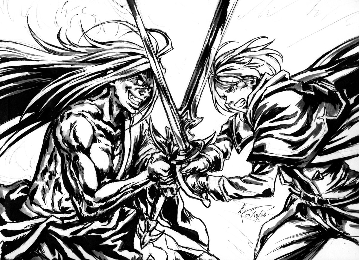 DominicIan4's tweet photo. Reid Astrea versus Julius was amazing! The animation was so unique. I especially love that sword POV while it was falling and caught by Reid - so creative.
Aw man, just a couple of episodes left. 😭
I included the sketches.
#ReZeroFanart #rezero #anime #drawing https://t.co/rDJBRCK8pz