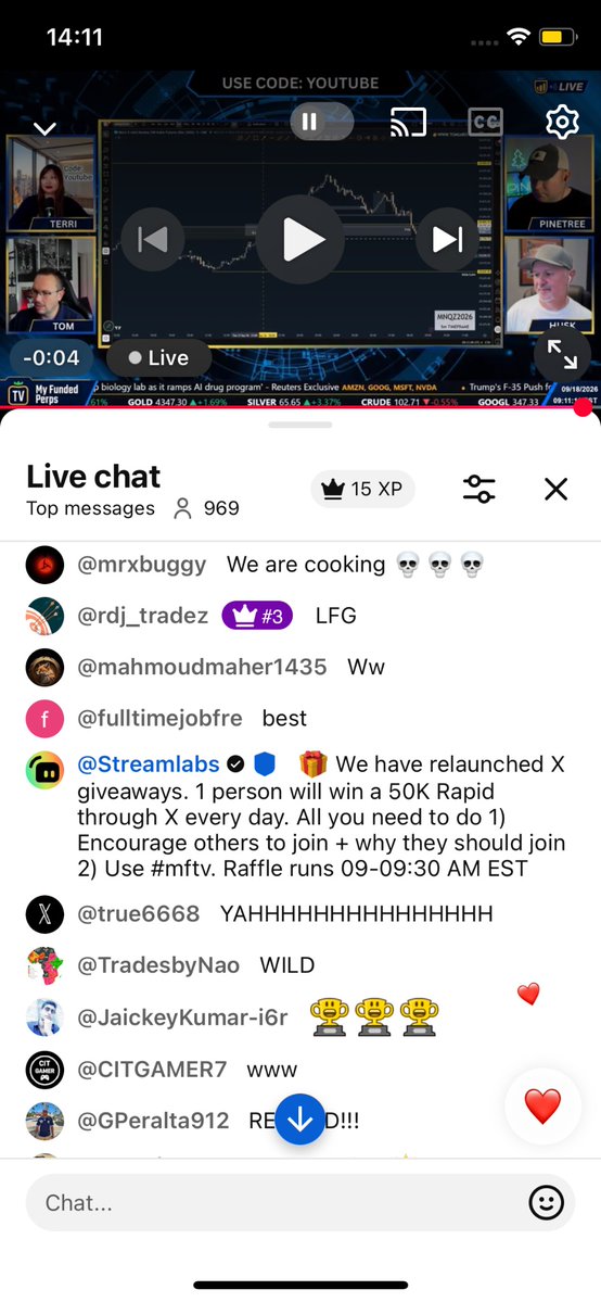 karina_convy's tweet photo. 🎁 30 FREE 50K Rapid accounts EVERY DAY on the MFF YouTube Live! 🔥

If you’re a futures trader, this is definitely a live you don’t want to miss. Join MFF, watch the live and get your chance to win a 50K account! 🚀

#MFTV @MyFundedFutures ✅ https://t.co/5vdhtyF8Wo