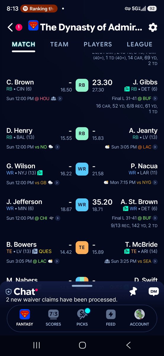RunWithTurtles's tweet photo. Hey fellas! Thought you might enjoy the start to my match up this week. By the way, I'm the team on the left...

@TheFFBallers https://t.co/tpTTTdWeD8