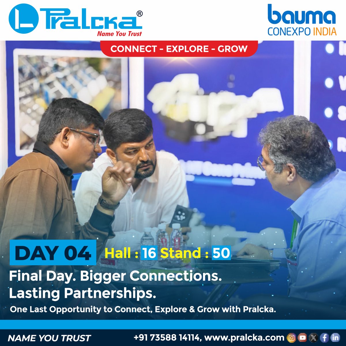 Pralcka's tweet photo. 🔥 Day 04 | Final Day at bauma CONEXPO INDIA 2026!Last chance to Connect • Explore • Grow with Pralcka. Meet our team and discover advanced crushing solutions built for performance &amp; reliability.📍 Hall 16 | Stand D50
🌐 https://t.co/tir4ZwwNJj#Pralcka #BaumaConexpoIndia2026 https://t.co/pHvbyK9wNG