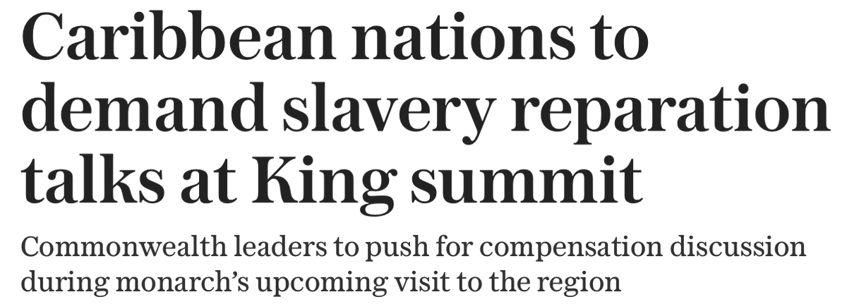 DanielJHannan's tweet photo. To demand reparations, not from the African countries that took the slaves, but from the nation that ended slavery at immense cost, is not just ungrateful. It is an aggressive act, and we should treat it as such by denying visas to any citizens from the countries involved. https://t.co/Ug4psNH9e7