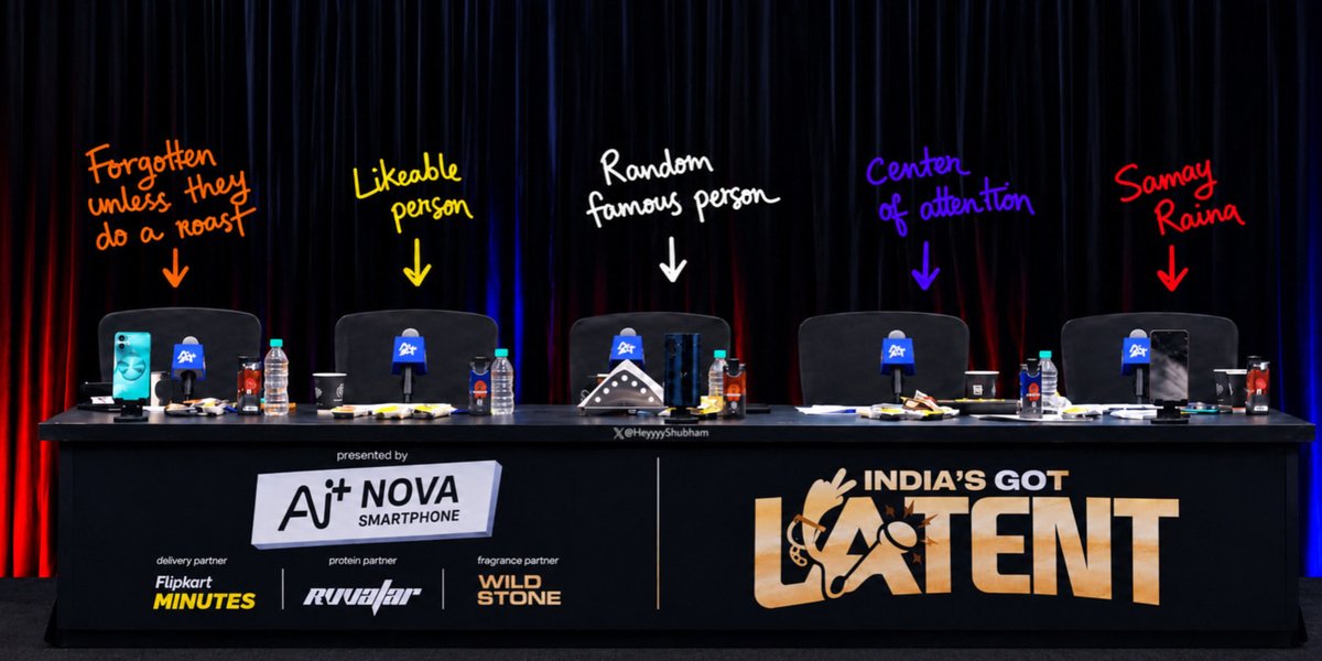 HeyyyyShubham's tweet photo. Decoding India’s Got Latent Panel https://t.co/3V2w5oDPOG