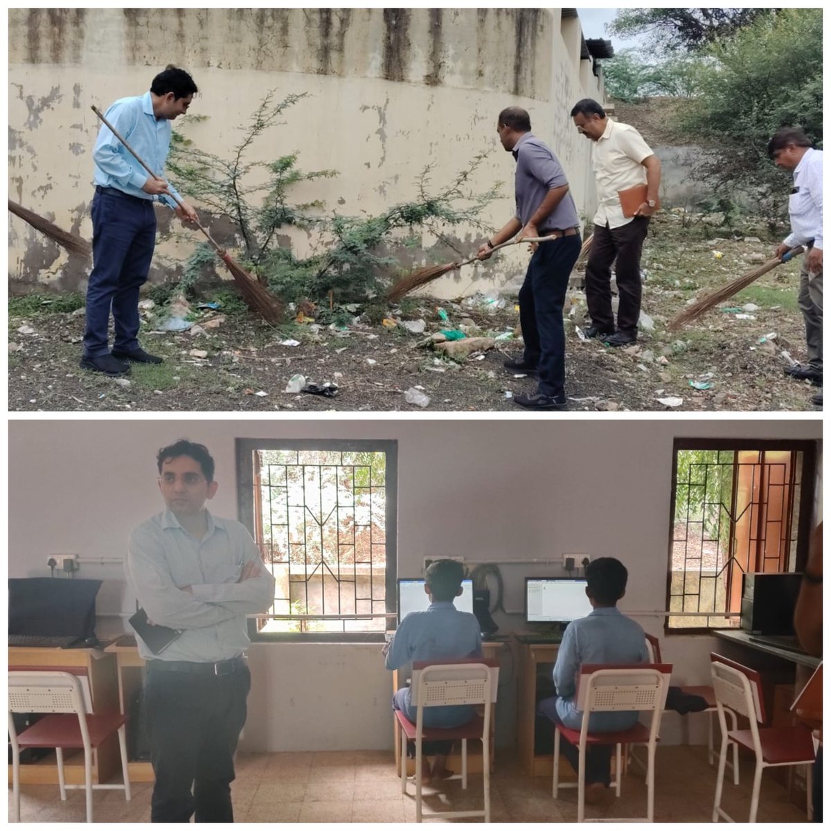 KutchDdo's tweet photo. આજે અંજાર તાલુકાના દેવળીયા તેમજ કુંભારીયા ગામે પ્રાથમિક શાળા, આંગણવાડી અને ગ્રામ પંચાયત મુલાકાત લીધી.જેમાં તલાટી કમ મંત્રીને ડોર ટુ ડોર કરવેરા વસૂલાત બાબતે સ���ચના આપી તેમજ સેવા સંકલ્પ અભિયાન અંતર્ગત સ્વછતાની પ્રવૃત્તિ કરવામાં આવી.
@CMOGuj @InfoGujarat @GujDCoffice @EduMinOfGujarat https://t.co/j5Uan5hcJ4