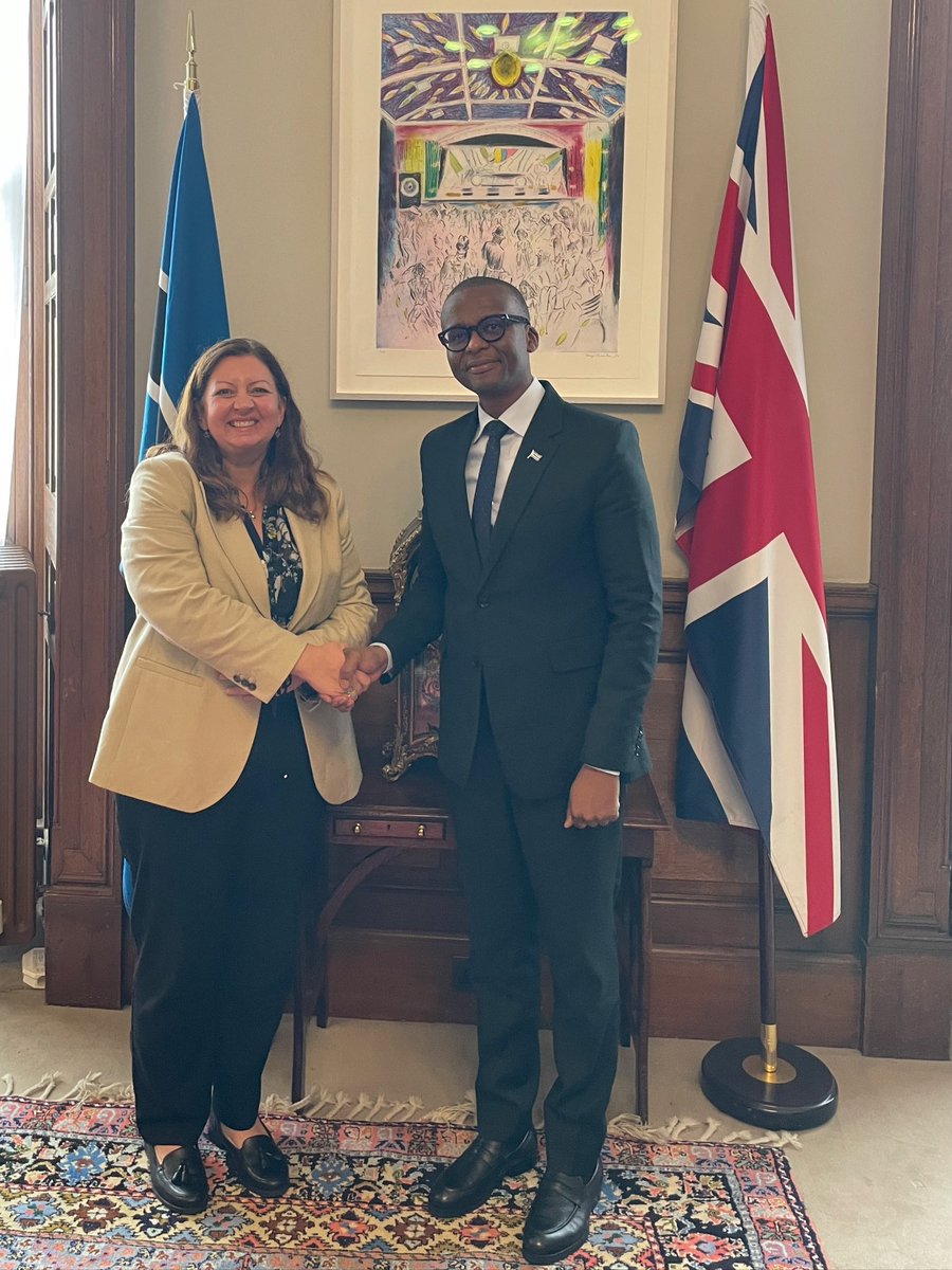 Vice President of Botswana Ndaba_Gaolathe with Minister Kirsty McNeill MP.