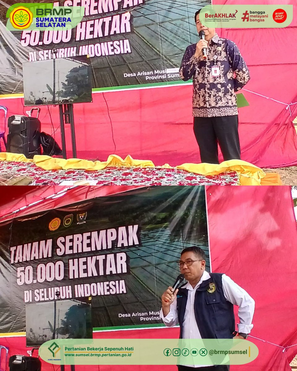 brmpsumsel's tweet photo. BRMP Sumsel Hadiri Gerakan Tanam Serempak 50.000 Ha di Desa Arisan Musi Timur, Muara Belida, Muara Enim (18/9). Kegiatan tanam padi di lokasi OPLAH 2024 ini menjadi bagian dari sinergi mendukung ketahanan dan swasembada pangan nasional.
🔗 Selengkapnya: https://t.co/LCLh4vHLLb https://t.co/s1WTD5ytAe
