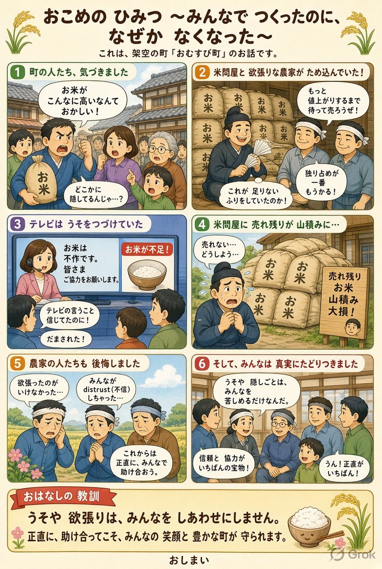kelog21's tweet photo. 去年の米不足、価格高騰の真犯人は農家と卸問屋だった

何より胸クソは、自分たちが欲張って混乱を起こしたのに

「国のせいだ、JAのせいだ」

などと言ってたこと

これでもまだ
「農家の皆さんありがとう」
なんて言えますか？

有事になったら間違いなく金のために米を隠すよ https://t.co/9p3zoxFtot