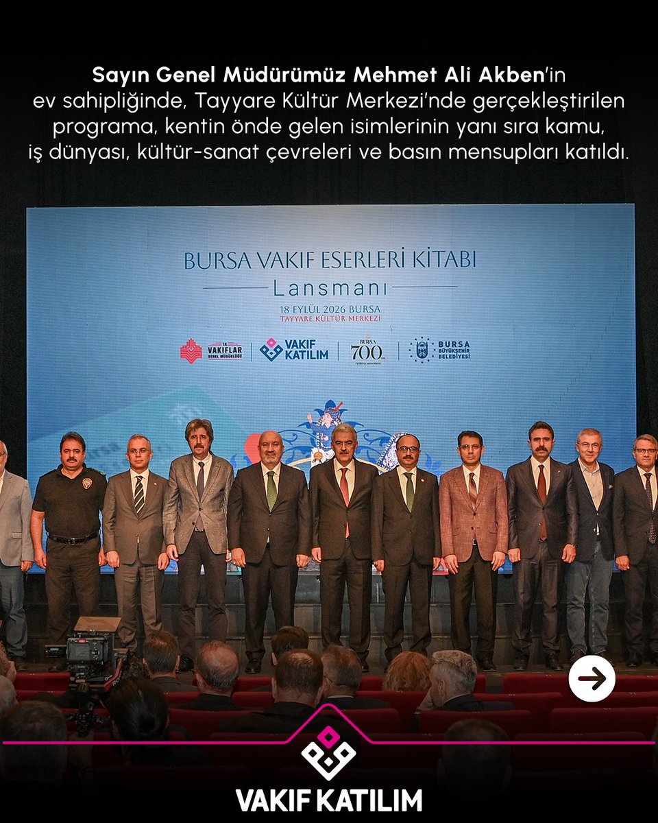 VakifKatilim's tweet photo. Vakıf Eserleri Envanter Projemiz kapsamında hazırladığımız “Bursa Vakıf Eserleri Kitabı” ile “Bir Rüyanın İzinde” fotoğraf ve deneyim sergisini özel bir lansmanda kamuoyuyla paylaştık.

385 vakıf eserini 34 bin 952 fotoğraf karesiyle belgelediğimiz bu çalışma, Bursa’nın kültürel hafızası için kalıcı bir kaynak oldu.

Bu değerli çalışmaya katkı sunan ve lansmanımıza katılan herkese teşekkür ederiz.

#VakıfKatılım