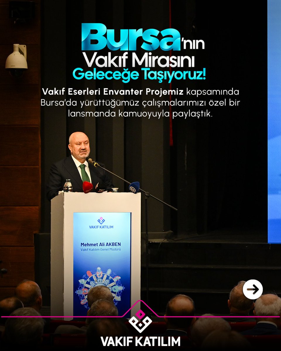 VakifKatilim's tweet photo. Vakıf Eserleri Envanter Projemiz kapsamında hazırladığımız “Bursa Vakıf Eserleri Kitabı” ile “Bir Rüyanın İzinde” fotoğraf ve deneyim sergisini özel bir lansmanda kamuoyuyla paylaştık.

385 vakıf eserini 34 bin 952 fotoğraf karesiyle belgelediğimiz bu çalışma, Bursa’nın kültürel hafızası için kalıcı bir kaynak oldu.

Bu değerli çalışmaya katkı sunan ve lansmanımıza katılan herkese teşekkür ederiz.

#VakıfKatılım