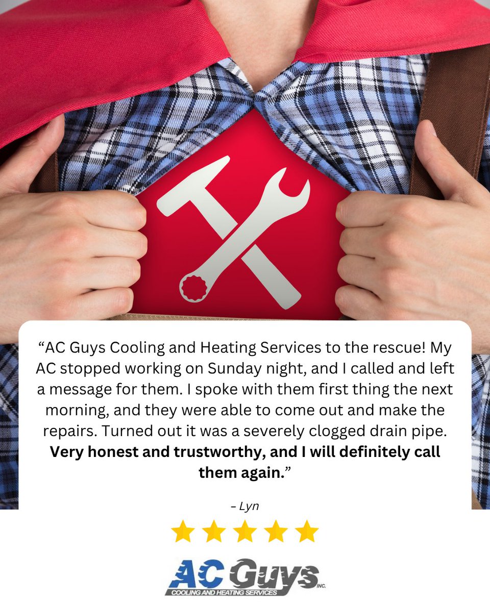 ACGuysFL's tweet photo. Thank you so much for the kind words, Lyn! We’re glad our team could get your AC back up and running quickly. We truly appreciate your trust and we’re here whenever you need us again! https://t.co/RXWo17KVqg