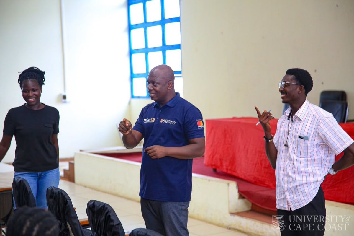 TAGDev_UCC's tweet photo. The Second Cohort of TAGDev 2.0 Scholars at UCC gained practical insights into entrepreneurship, community engagement &amp; inclusion.

Prof. Mavis Benneh Mensah led entrepreneurship training, while Dr. Lawrence Acheampong facilitated a session on community engagement &amp; added value. https://t.co/QgGKYrOqhr