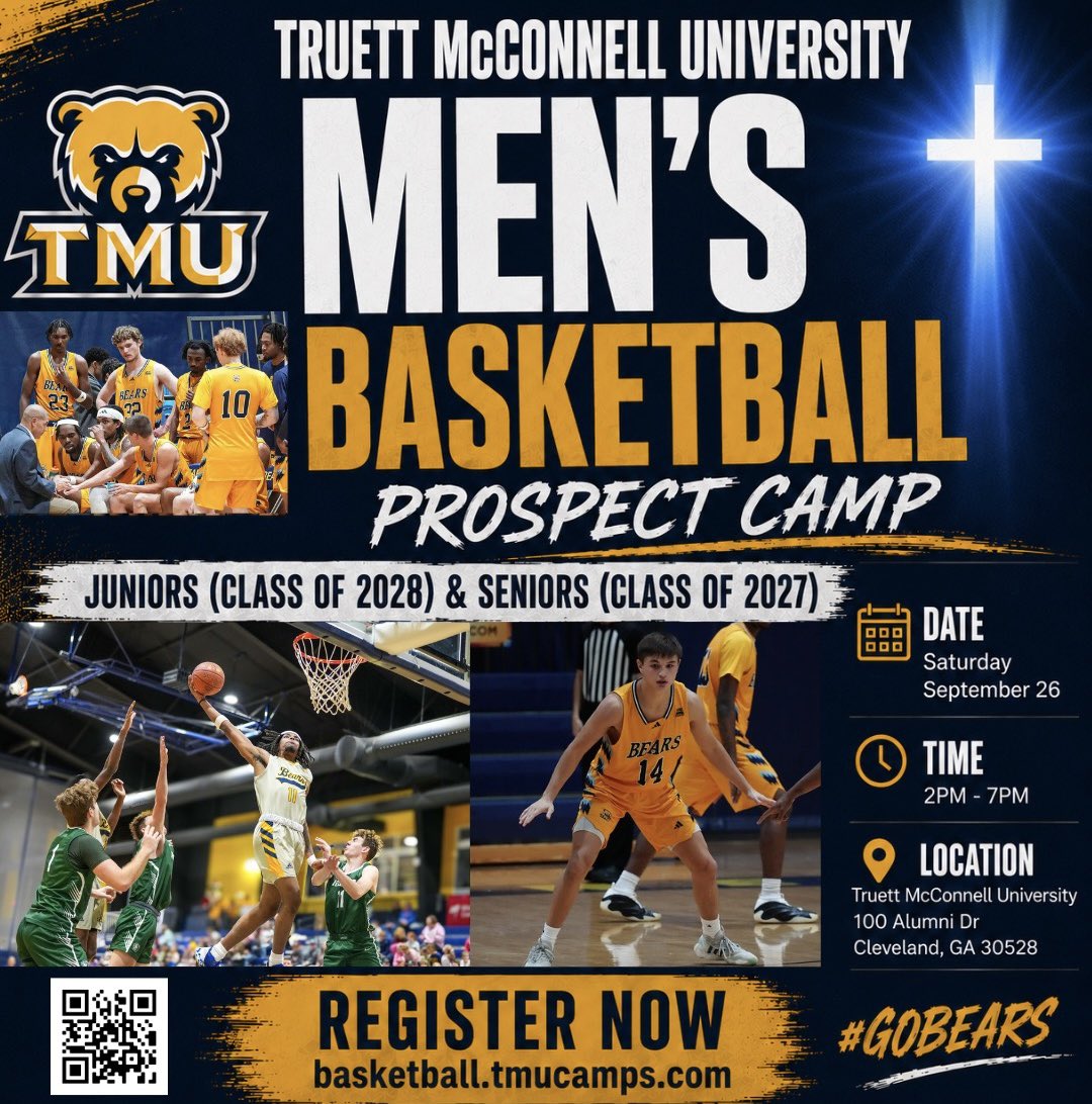 TMU_MBB's tweet photo. Calling ALL Future Bears🐻 

Our 2026 Prospect Camp is officially set! Classes of 2027 &amp; 2028, TMU Men’s Basketball Prospect Camp is your chance to step on our floor, compete at a high level, and show what you can bring to the game. 🏀

We’ll see you in the gym❕
NEXT SATURDAY ❕ https://t.co/29a0a8oRUb