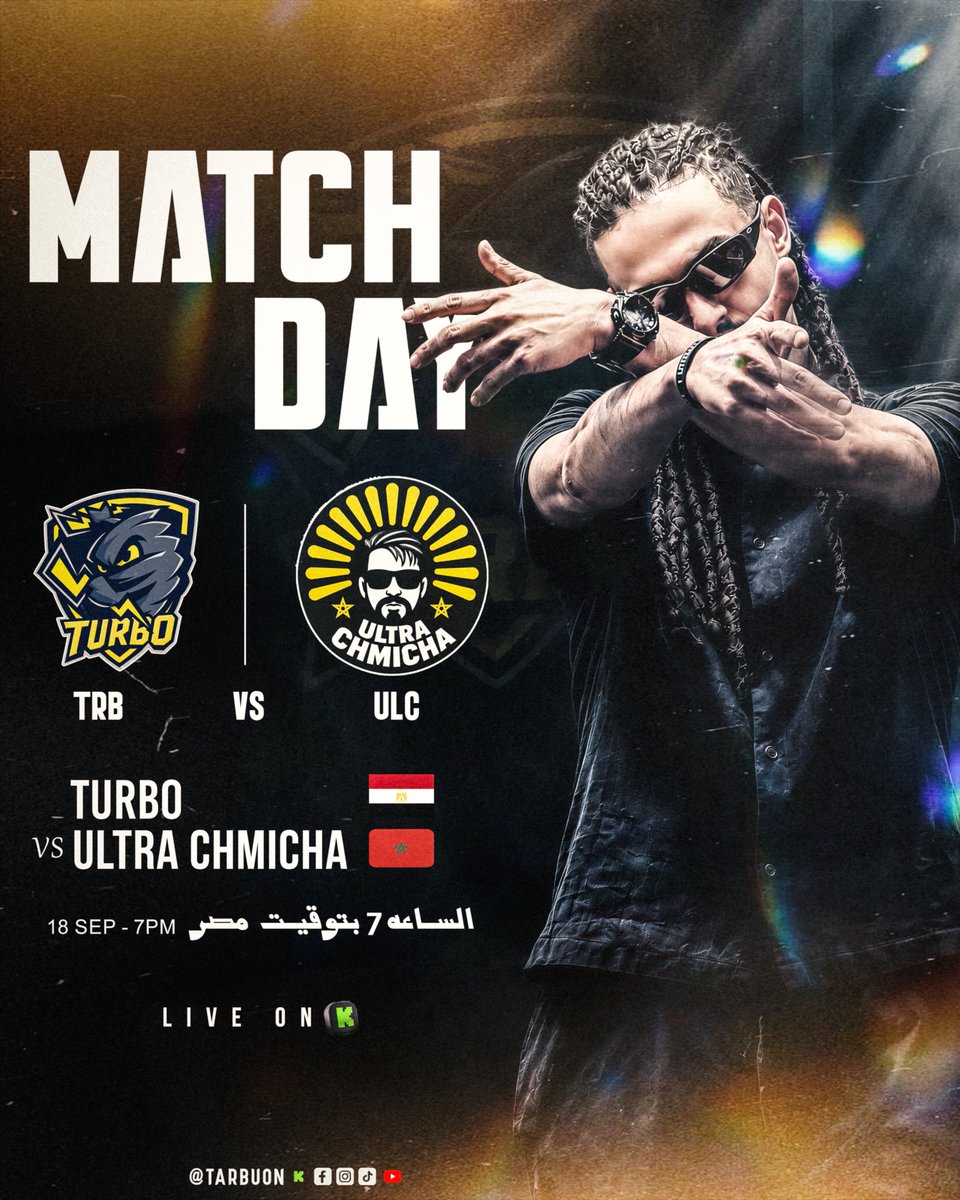 Turbo_kl's tweet photo. يوم المباراة وافتتاحية البطولة ميعادنا الساعة 7 بتوقيت مصر 🔥⚡️
TRB VS ULC
7:00 PM 

دعواتكم🇪🇬

#tarboun #turbo_fc #kingsleague https://t.co/IB5FPQN15w