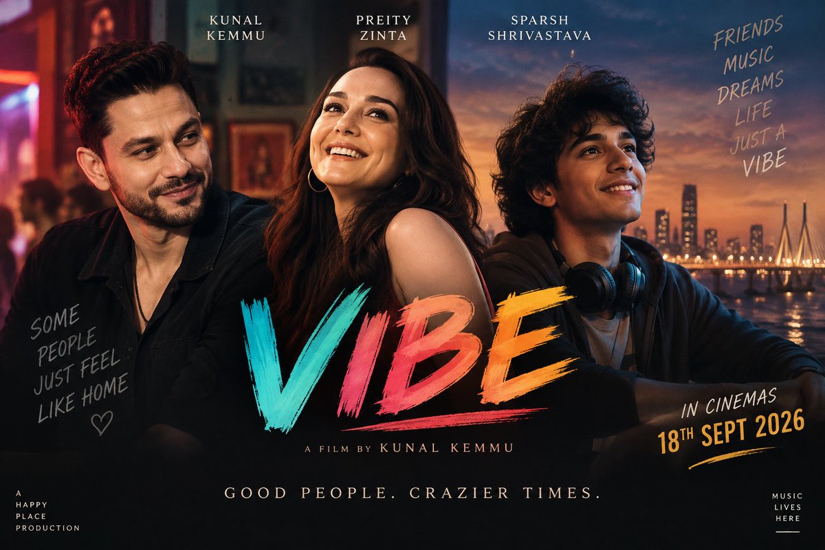 mukeshcreate's tweet photo. VIBE is finally here! 

Kunal Kemmu + Preity Zinta + Sparsh Shrivastava… this one looks like a fun weekend watch. 

The real question — has VIBE actually delivered? 😅

Anyone watched it yet? Drop your review 👇

#VIBE #KunalKemmu #PreityZinta #Bollywood https://t.co/6qkP1UE3oU