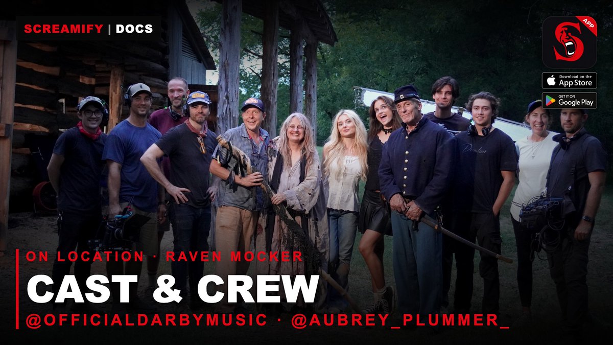 screamifyapp's tweet photo. The whole unit — wrap night on RAVEN MOCKER. A new Micro Horror from Screamify. @officialdarbymusic @aubrey_plummer_ https://t.co/xKAOZoexDP