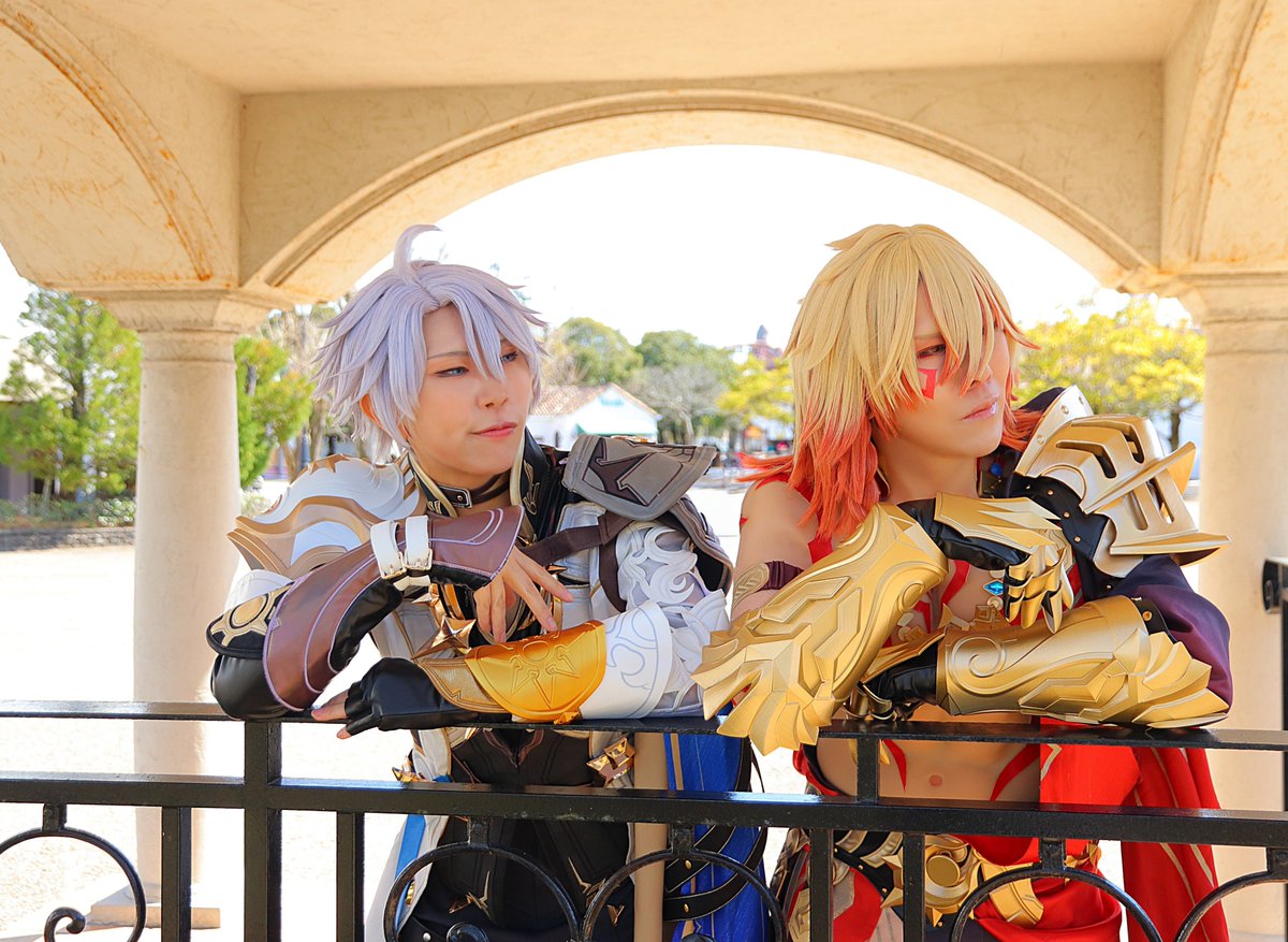 1059Sekigahara's tweet photo. 【コス写※HSR】

☀️:モーディスのマネ( ≖ᴗ≖​)

この後締め上げられる☀️

普通に撮影してると思って顔力入れてたら横でこんなかわいい事してやんの!!可愛いかよ!!!クッソ可愛いよ!!!

☀️:Tommyちゃん(@2_sAs_2 )
🍷:vegio.

photo:くっきーさん(@_cookie2_ )
 #志摩コス
 #志摩コス2026 https://t.co/dzwEJtuTmv
