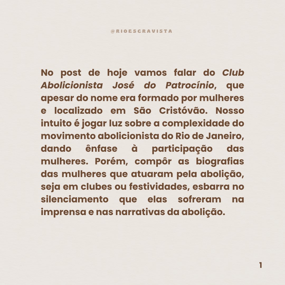 RioEscravista's tweet photo. No post de hoje continuamos em São Cristóvão, dessa vez abordando de forma breve o Club abolicionista José do Patrocínio, formado por mulheres. Quem são elas?

Pesquisa e texto: Renata Moraes
Arte: Victória Diório (bolsista de extensão)

#rioescravista #rioabolicionista https://t.co/sSFoN1YzyM