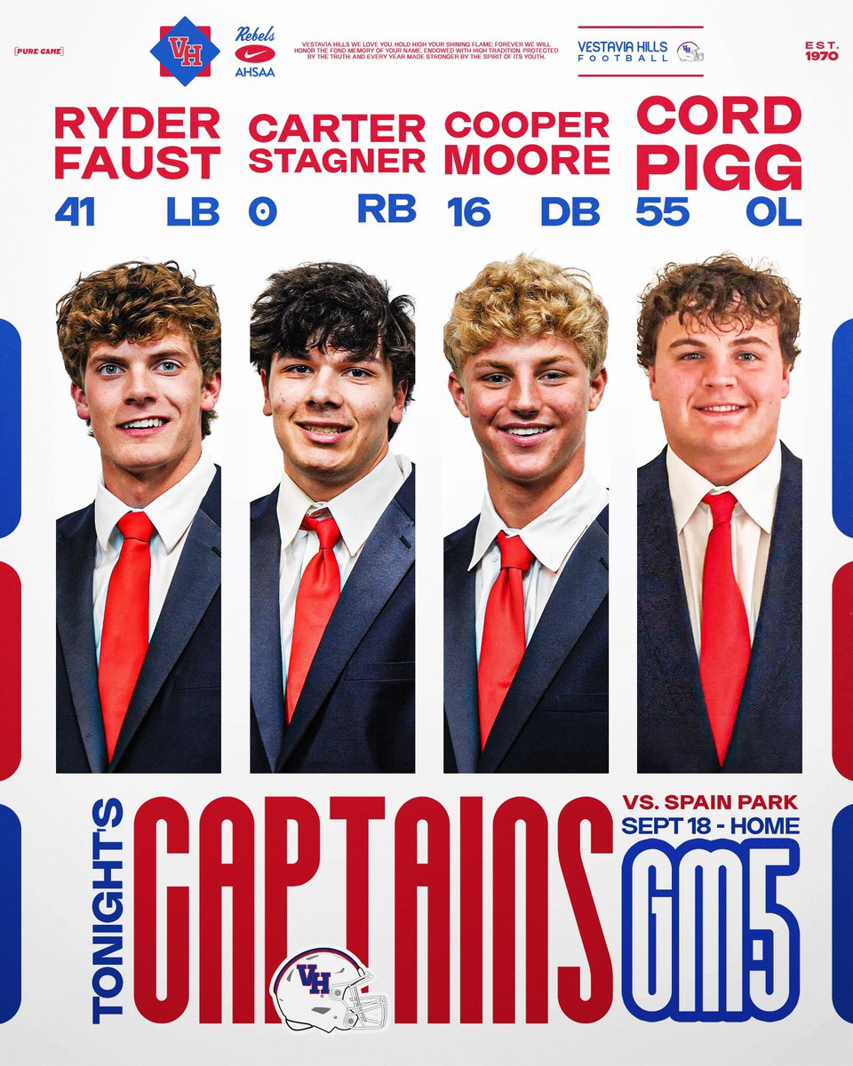1rebelfootball's tweet photo. Tonight’s Captains 

#1REBEL https://t.co/CksyPdc0Gi