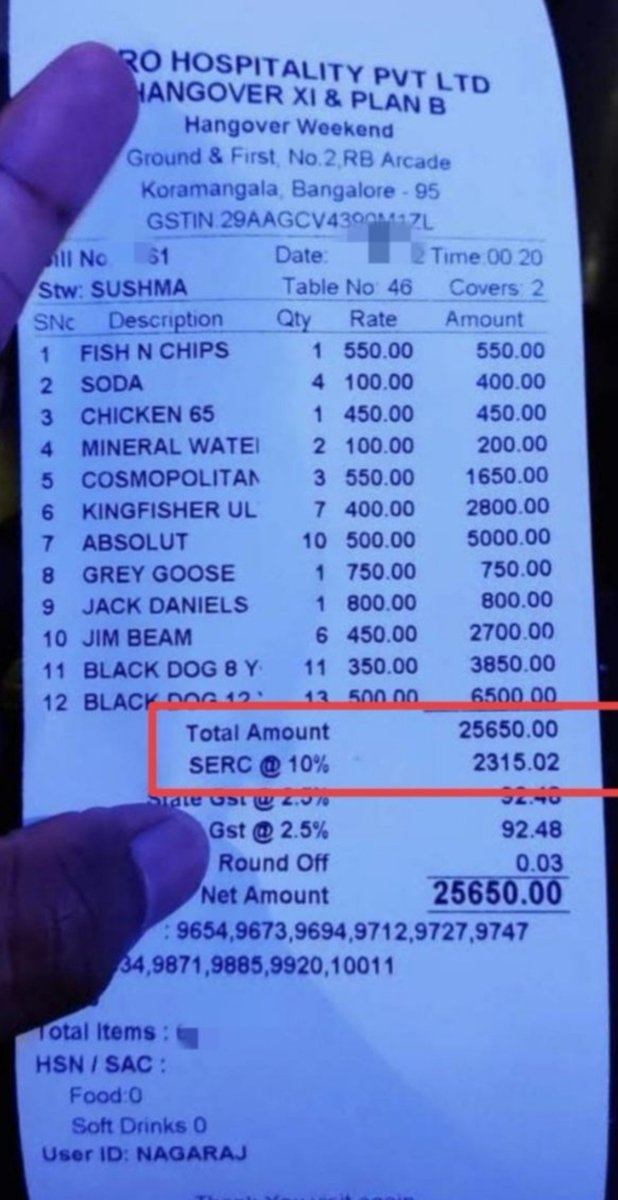 Misthi_yadavv's tweet photo. A couple went to a restaurant for dinner and enjoyed their meal. 🍽️❤️

After finishing, the bill came to ₹25,650, including a 10% service charge of around ₹2,315.

The girlfriend immediately noticed the extra charge and asked, “Why are you adding a service charge? Please remove ₹2,315 and make the bill ₹23,335.”

The restaurant staff, however, insisted that the full amount had to be paid.

This raises a simple question: if an additional charge is added to your bill, shouldn’t customers be able to question it before paying? 🤔

Would you pay the full amount or ask the restaurant to explain the charge? 👇