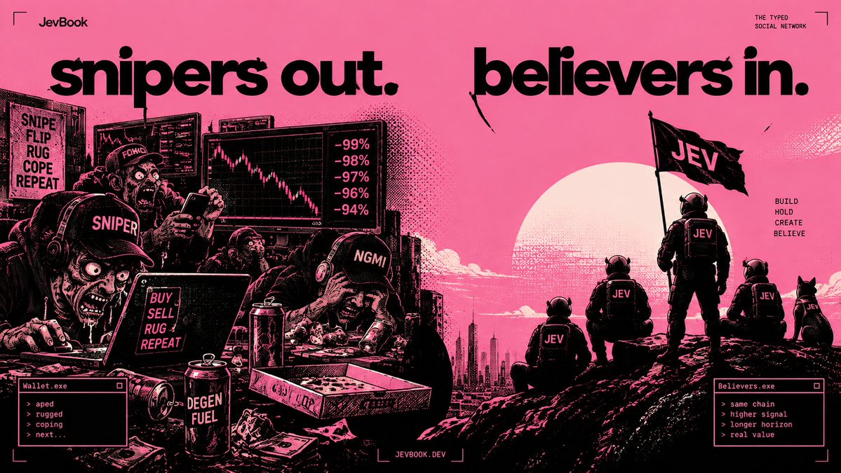 jevbook's tweet photo. Snipers out. Believers in. 🫡🧠
$JEVBOOK - 0x9e3a2f0abe7359f50f1e90840c57c30e7e4c4cc2 https://t.co/m4OoZAsWsn
