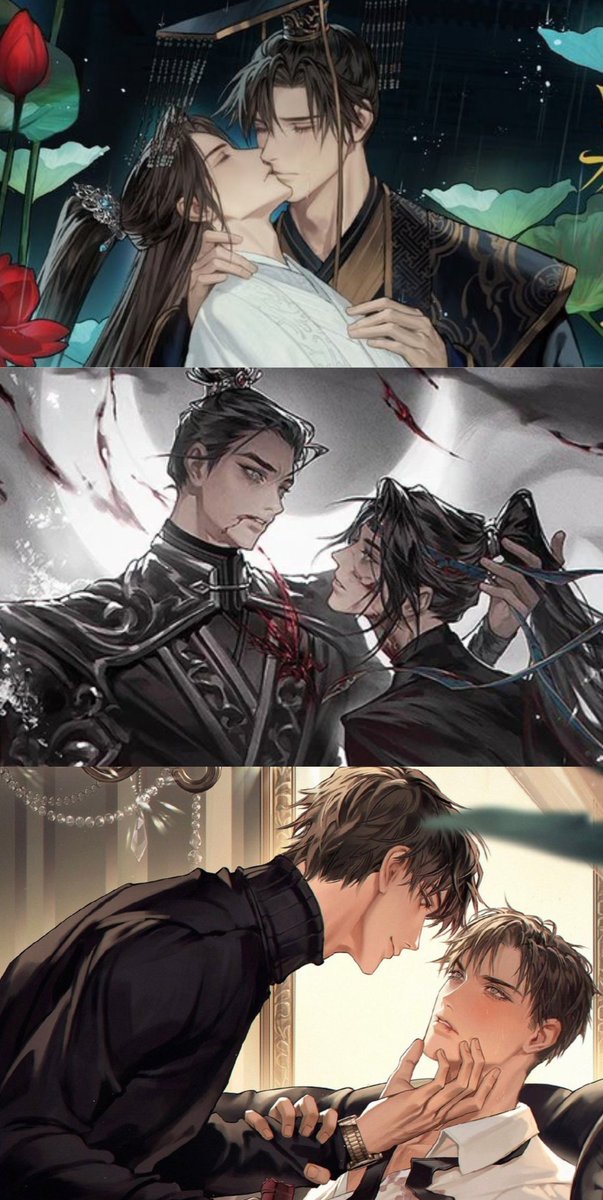 actually_heyu's tweet photo. MEATBUN'S HOLY TRINITY WITH LISA'S ART 🥹❤️

I LOVE HOW EACH COUPLE'S ANGST IS CAPTURED SO PERFECTLY!! THE ART IS SO GORGEOUS!! IM OBSESSED!! https://t.co/FE9X0ugwgk