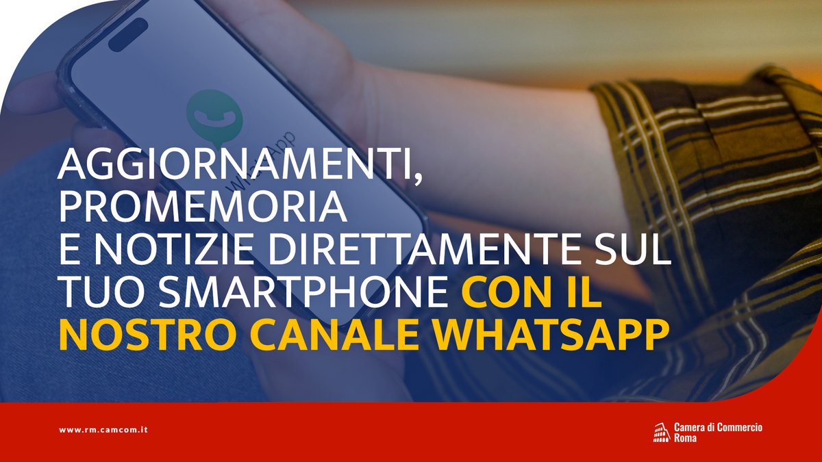 camcomroma's tweet photo. ✅ Iscriviti al canale Whatsapp della Camera di Commercio di Roma e riceverai ogni giorno informazioni e news su attività, bandi, corsi, iniziative, eventi e opportunità.

🛎️ Premi in alto a destra sulla campanella per non perdere gli aggiornamenti e condividilo nel tuo status per promuoverlo tra i tuoi contatti.  

Iscriviti ⤵️

https://t.co/4DmFPQvPLp