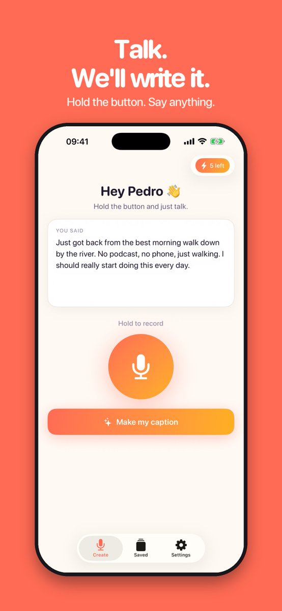 VoicetoCaption's tweet photo. With Voice to Caption: AI Writer, record your thoughts and instantly get polished, platform-ready captions with smart hashtag suggestions for Instagram, TikTok, LinkedIn, X, Threads, and more.

Speak. AI-caption. Share.
https://t.co/4MkVbWPoJT
#ContentCreator #SocialMediaTools https://t.co/E4Po4dRJ94