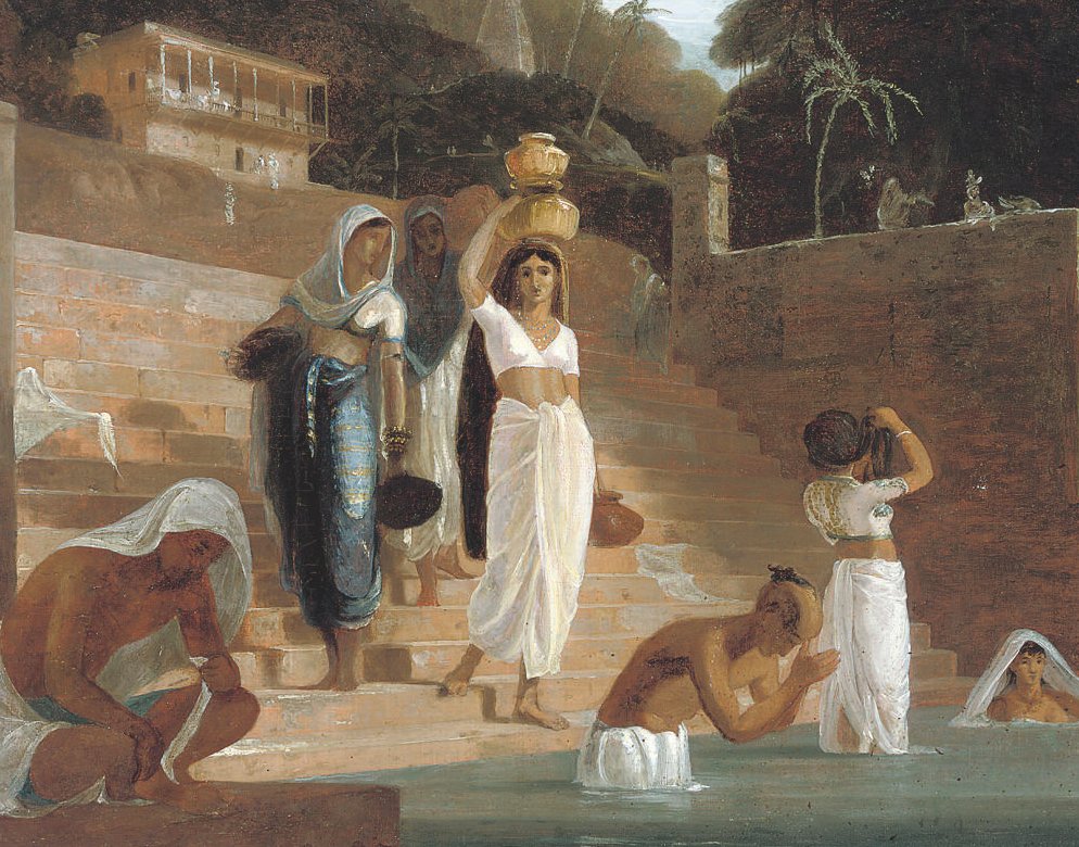 itihasa24's tweet photo. Hindu women and Brahmans at a ghat on the river Ganga, India.

By William Daniell, R.A. (1769-1837). https://t.co/5nKuBQJ3vw