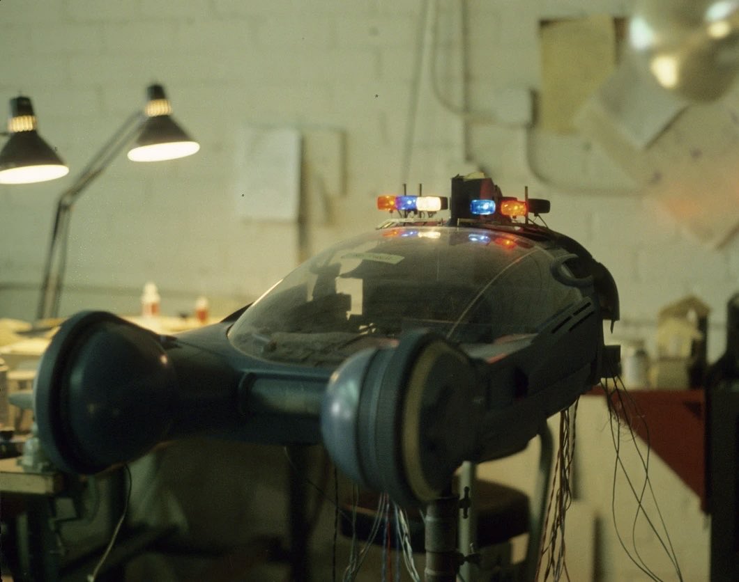 scifried's tweet photo. Spinner models used for Blade Runner (1982) https://t.co/Q9QIi1Fbpf