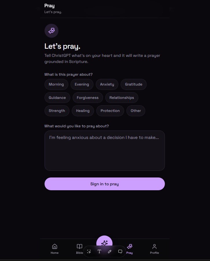 kamoga_pius's tweet photo. Busy working on the @Christgpt_app app! We have included a fully functional KJV and WEB Bible translations, sample questions ( as in the website), Daily scripture and Prayer page.

We are excited to finally release our own platform where our users can access this impressive initiative on iOS and Android.

What are you excited to use?? Share in the comments.