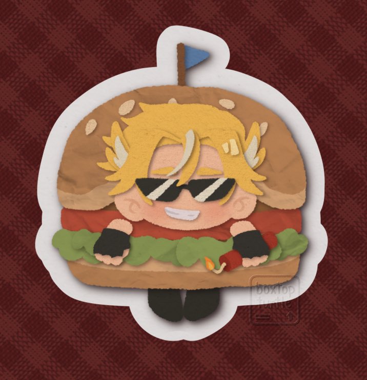 boxtopturtle's tweet photo. 4 scrumptious stickers coming right up! 🛎️🍔

#hackingnoisesfanart #maxggsfanart #katiebfanart #theobaldthebirdfanart #teamhax https://t.co/lRRktLBB0u