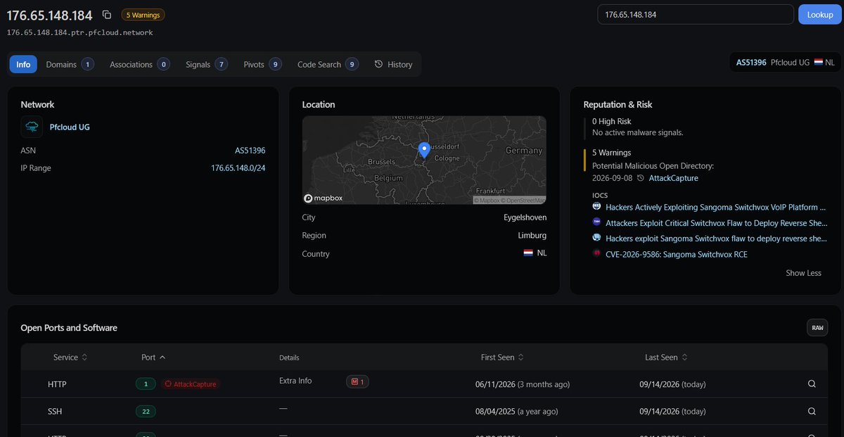 Huntio's tweet photo. ⚠️ Someone left their entire botnet build kit sitting in an open directory.

AttackCapture URL: https://t.co/wVK57CHvoR

17 architectures, XMRig welded onto a Mirai scanner, one C2, one wallet. We pulled the IOCs before they finished staging 🧵👇 https://t.co/cAdLbEl5w5