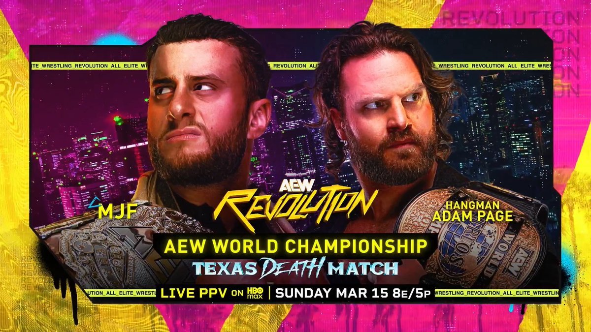 AHMEDRUINMAKER's tweet photo. MJF Vs Hangman Revolution 

Or

MJF Vs Darby Allin Double Or Nothing https://t.co/rck37IEWTD
