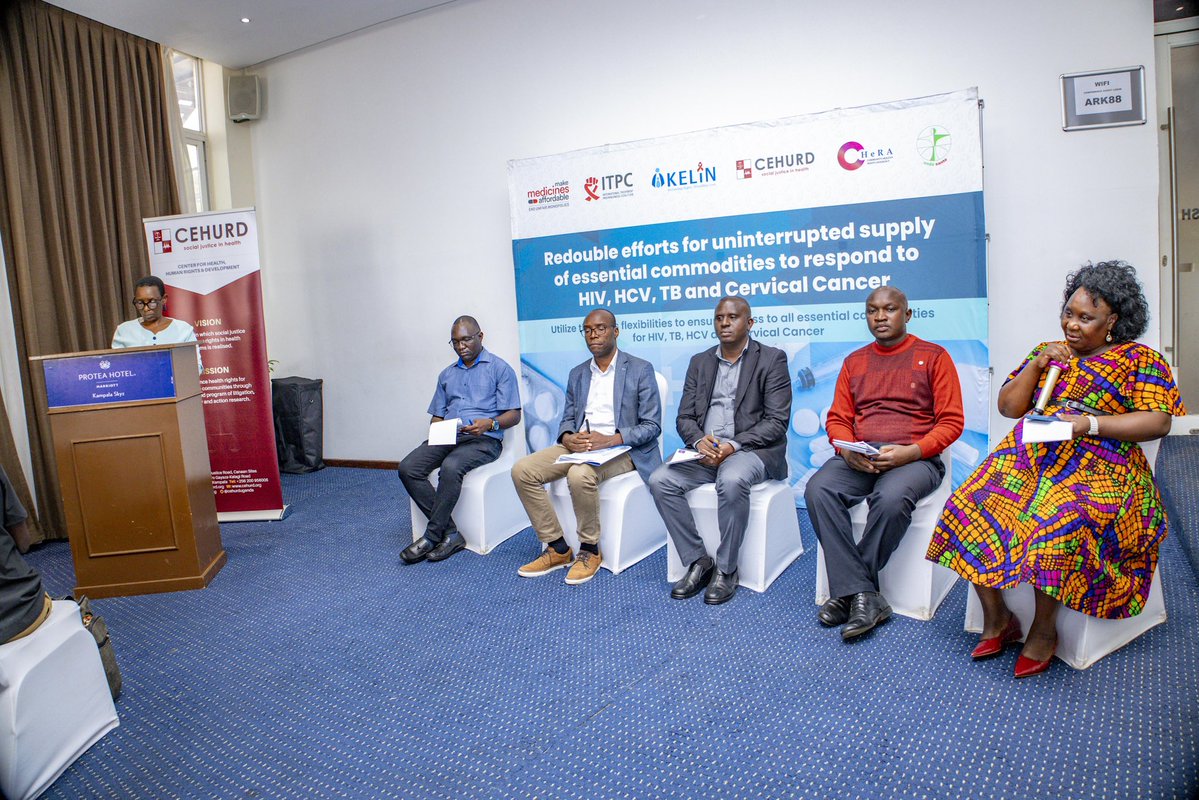 cehurduganda's tweet photo. A Multi-Stakeholder Panel Discussion moderated by Ms @KyomukamaFlavia, ED, @NAFOPHANU || Taking Stock of Progress and Interrogating Barriers to #AccessToMedicines

Dr. Martha Grace Ajulong, Commissioner Pharmaceuticals and Supply Chain, @MinofHealthUG called for policy and legal reforms that support local pharmaceutical production, including technology and skills transfer, greater use of TRIPS flexibilities and a review of the Industrial Property Act. She also noted the need to strengthen implementation of the Health Supply Chain Framework and address financing gaps following reductions in external support.

Amos Ntumanya, Senior Inspector, @UNDAuthority explained that access to medicines goes beyond availability. It also depends on affordability, geographical accessibility, acceptability, safety, efficacy and quality. He pointed to lengthy registration processes and regulatory capacity as some of the barriers that need attention.

James Lubwama, @URSBH highlighted the importance of transparency within the patent system, noting that patent information is published and that stakeholders can access information held by the Bureau within the law. He emphasised that the disclosure function of patents provides an opportunity for government and other stakeholders to understand what has been patented and use that information to inform access-to-medicines interventions.

Dr. Adrian K. Ddungu @Labg_DZ, Uganda Pharmaceuticals and Manufacturers Association highlighted the challenges facing local pharmaceutical manufacturers, particularly financing, market access, affordability and the cost of technology transfer. He called for procurement approaches that provide local manufacturers with predictable market opportunities, creating greater incentive for investment and technology transfer.

Moses @jtalibita, Academia emphasised the role of academia in generating evidence to inform policy and supporting a regulatory impact assessment of proposed reforms to the Industrial Property Act. He also called for stronger links between researchers and practitioners, comparative research, knowledge translation and greater participation of academics in public policy consultations.

𝘛𝘩𝘦 𝘱𝘢𝘯𝘦𝘭 𝘱𝘰𝘪𝘯𝘵𝘦𝘥 𝘵𝘰 𝘵𝘩𝘦 𝘯𝘦𝘦𝘥 𝘵𝘰 𝘮𝘰𝘷𝘦 𝘣𝘦𝘺𝘰𝘯𝘥 𝘪𝘥𝘦𝘯𝘵𝘪𝘧𝘺𝘪𝘯𝘨 𝘣𝘢𝘳𝘳𝘪𝘦𝘳𝘴 𝘢𝘯𝘥 𝘴𝘵𝘳𝘦𝘯𝘨𝘵𝘩𝘦𝘯 𝘵𝘩𝘦 𝘴𝘺𝘴𝘵𝘦𝘮𝘴, 𝘱𝘰𝘭𝘪𝘤𝘪𝘦𝘴 𝘢𝘯𝘥 𝘧𝘪𝘯𝘢𝘯𝘤𝘪𝘯𝘨 𝘮𝘦𝘤𝘩𝘢𝘯𝘪𝘴𝘮𝘴 𝘵𝘩𝘢𝘵 𝘤𝘢𝘯 𝘵𝘳𝘢𝘯𝘴𝘭𝘢𝘵𝘦 𝘜𝘨𝘢���𝘥𝘢’𝘴 𝘦𝘹𝘪𝘴𝘵𝘪𝘯𝘨 𝘭𝘦𝘨𝘢𝘭 𝘢𝘯𝘥 𝘪𝘯𝘴𝘵𝘪𝘵𝘶𝘵𝘪𝘰𝘯𝘢𝘭 𝘵𝘰𝘰𝘭𝘴 𝘪𝘯𝘵𝘰 𝘨𝘳𝘦𝘢𝘵𝘦𝘳 𝘢𝘤𝘤𝘦𝘴𝘴 𝘵𝘰 𝘢𝘧𝘧𝘰𝘳𝘥𝘢𝘣𝘭𝘦, 𝘲𝘶𝘢𝘭𝘪𝘵𝘺 𝘮𝘦𝘥𝘪𝘤𝘪𝘯𝘦𝘴.

#HealthSovereignty 
#LocalProduction