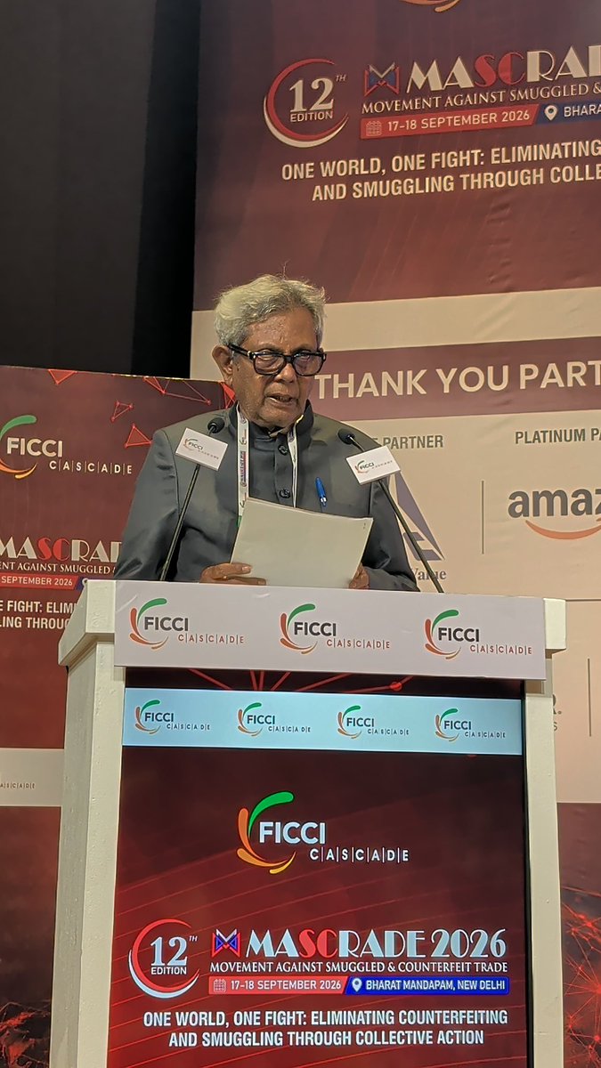 Cascadeglobal's tweet photo. “An illicit product may be an economic deception, but illicit medicines, spare parts, baby food, electrical devices and protective equipment can cause severe injury or even death.”
Mr. Suryaprakash V. Raju, Additional Solicitor General, Supreme Court of India
#MASCRADE2026 #FICCICASCADE
@MLJ_GoI @ficci_india