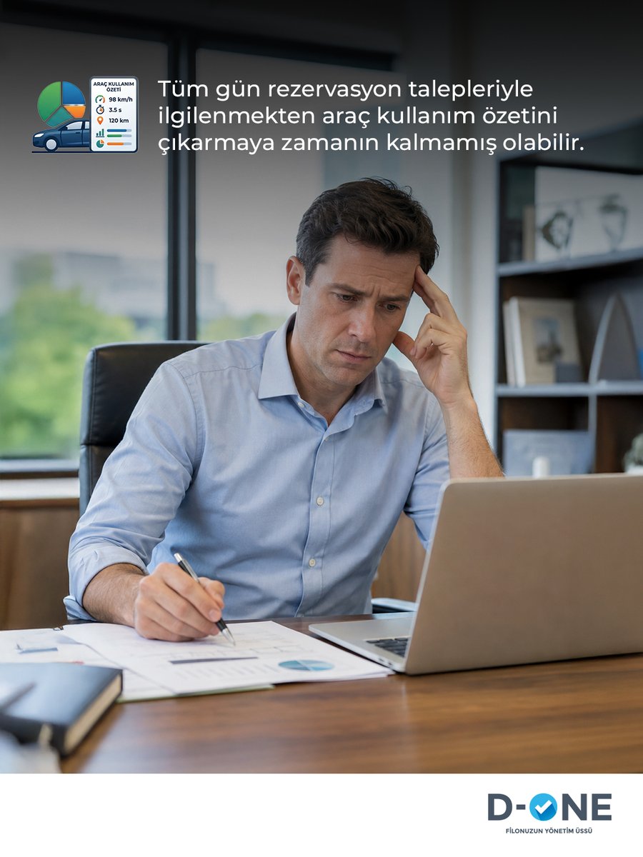 d_one_connected's tweet photo. Filo yönetirken gün içinde ilgilenmen gereken konu hiç bitmiyor.

Araç takibi, rezervasyon talepleri, bakımlar, operasyonları derken filonuzun verilerini analiz etmek ve raporlamak için gereken zaman bir türlü kalmayabiliyor. https://t.co/uvY7SUgTFO