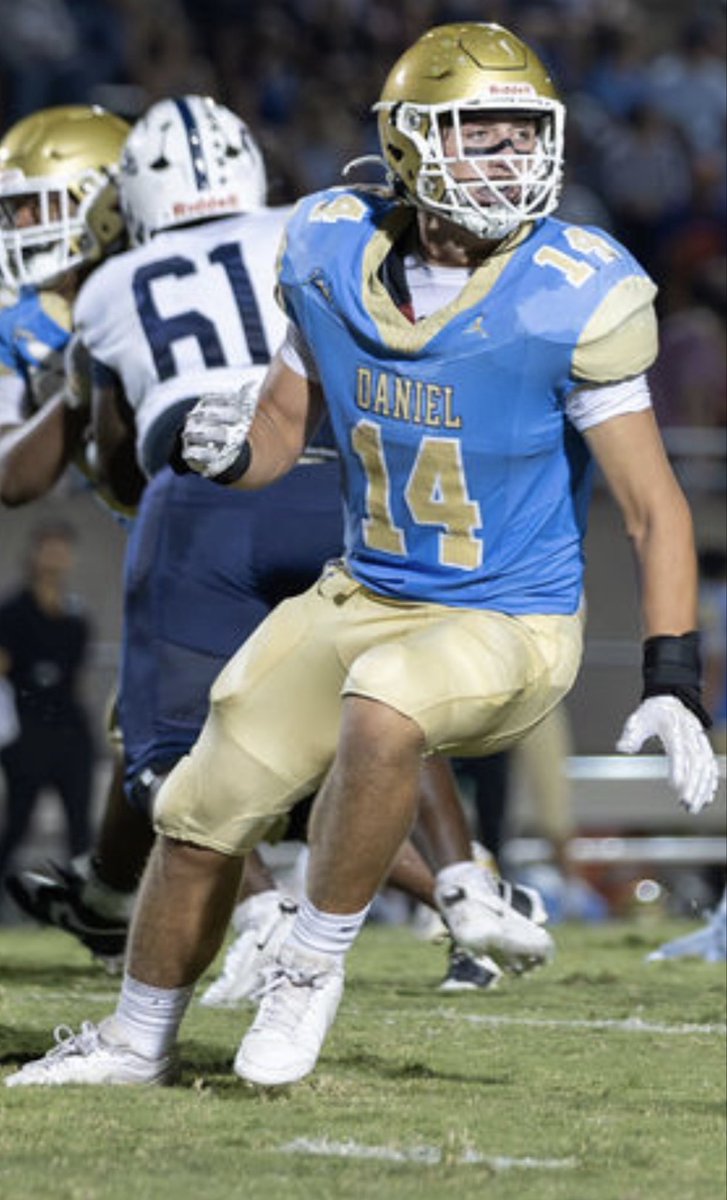 JacksonOwnbey54's tweet photo. It’s unfortunate our opponent forfeited the game tonight…@dwdanielFB is now 5-0…bye next week and region play starts Oct. 2nd

Here are a few highlights Games 1-4
21 Tackles, 1.5 Sacks, 4 TFL, 2 FF, 1 FR, and 9 QBH #WinToday
@CoachChrisStone 
@On3 
@Rivals 
@CharlesPower 
@247recruiting 
@sixstarfootball 
@PRecruiting7 
@One11Recruiting 
@PrepRedzoneSC 
@fourquarterSC