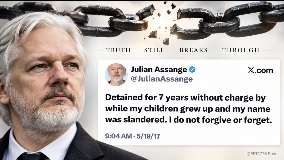 PastorBobJ67896's tweet photo. Welcome Back Julian Assange

12 YEARS - GONE

Nearly 7 years inside an embassy.
More than 5 years inside Belmarsh.

His children grew up without their father at home.

Give him the transparency he fought for.

… time to finish the job! https://t.co/mnjNcSAQQv