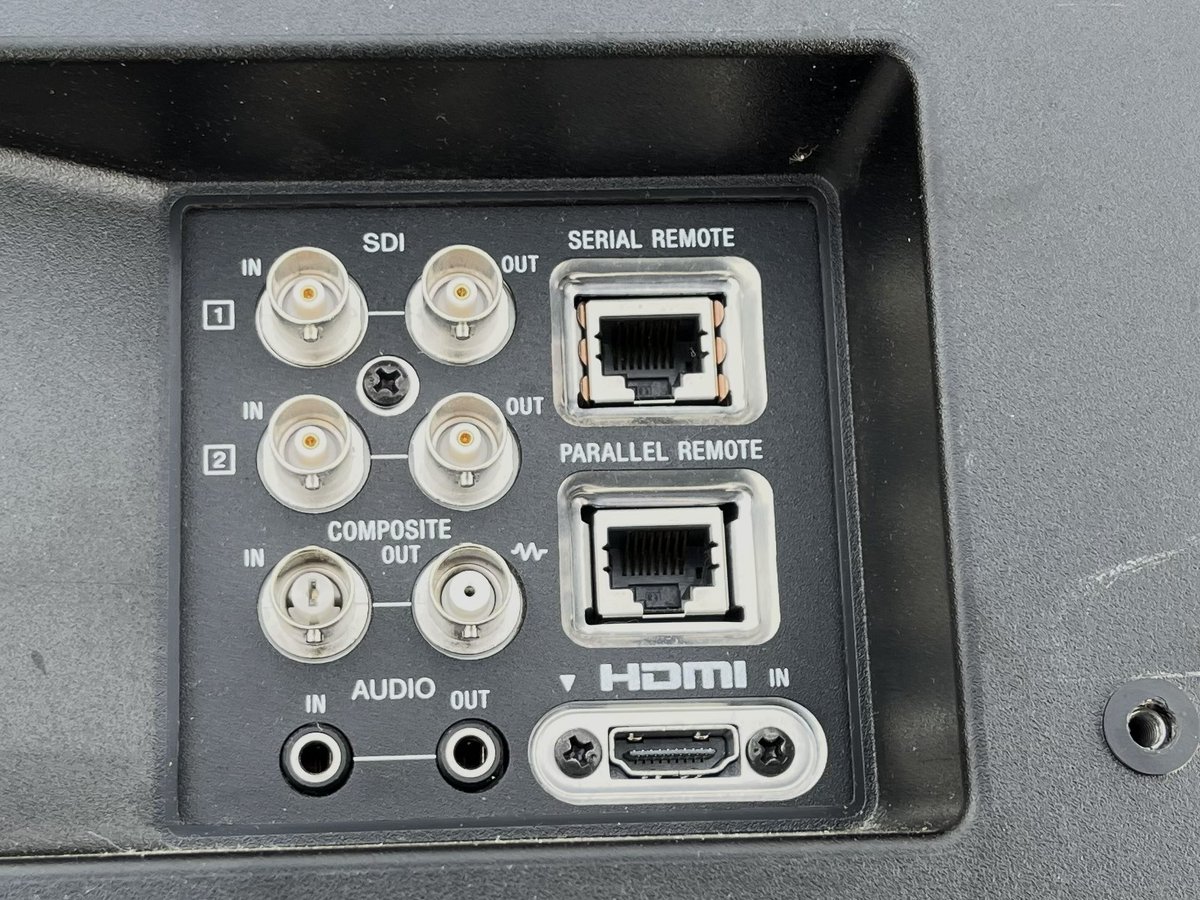 RetroFox8Bit's tweet photo. Little something for Flea Market Friday - This Sony monitor caught my eye this morning due to not recognizing the model name and all the buttons, then on the back it had BNC connectors. Turns out it is a flat panel PVM. Vendor wanted $10, so why not satisfy curiosity? :) ... https://t.co/WSDQPUHNAV