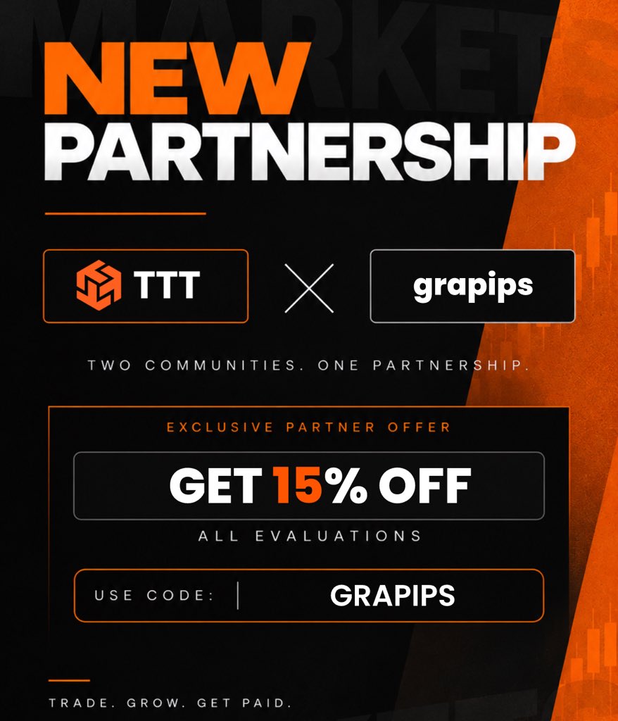 xaunation's tweet photo. 🚨 NEW PARTNERSHIP 🚨

Excited to partner with TTT Markets 🤝

Get 15% OFF all evaluations with code GRAPIPS.

🔗 https://t.co/tgsQVPX4qt

Let’s trade. 📈🔥

#TTTMarkets https://t.co/8822XGMuQ4