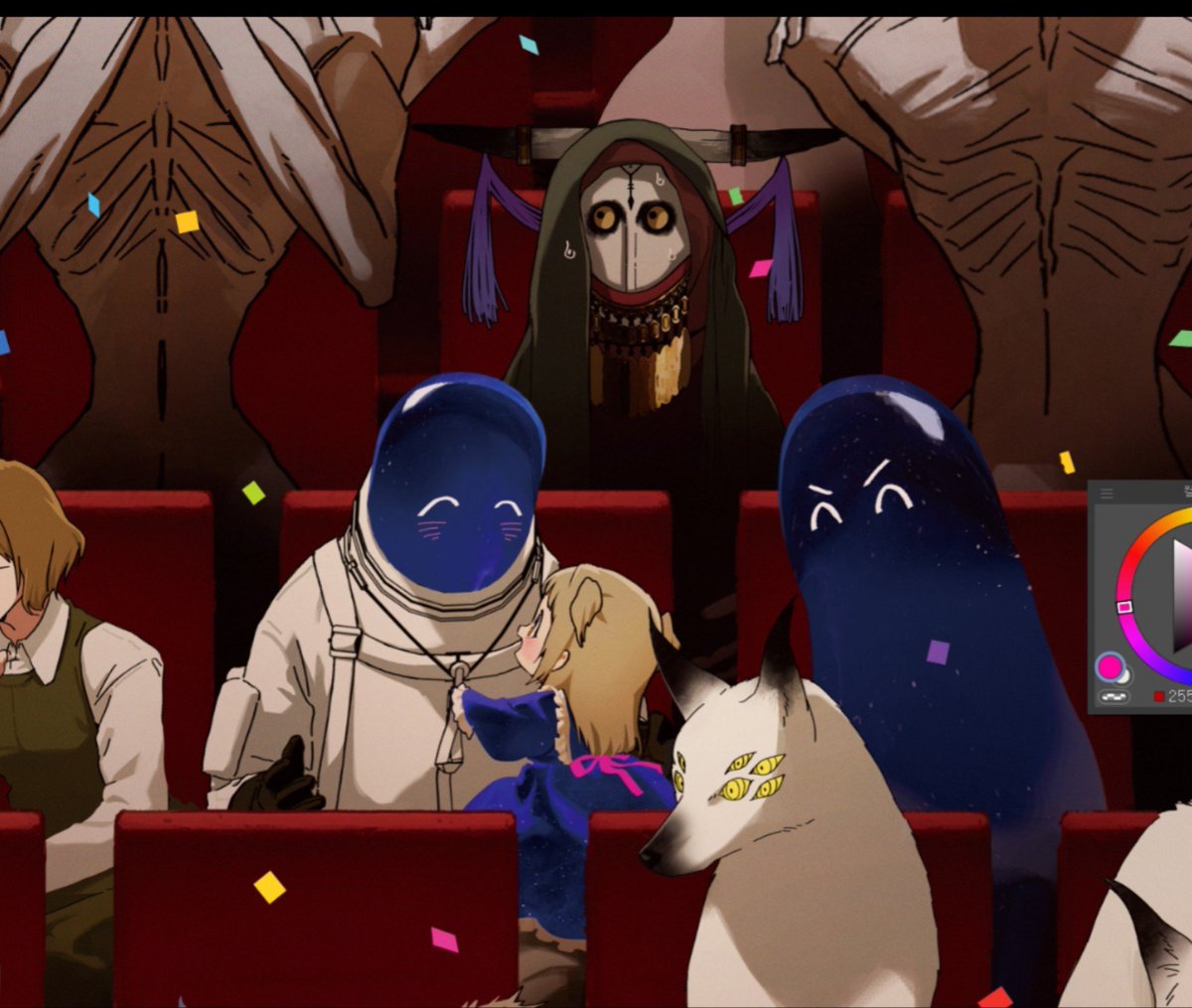 Fflleabbaggg's tweet photo. A new illustration of Mori and the whole family was shared, and they all look so happy 🥹🥹 https://t.co/Ji2RD67rri