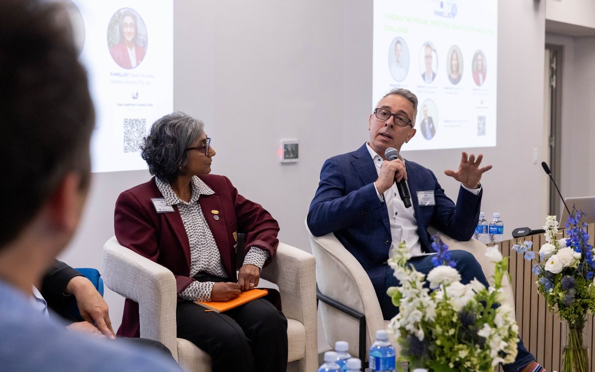 StellenboschN's tweet photo. Funding health innovation takes more than capital. At #CapeHealthTechConnect, panellists highlighted diverse funding, commercial traction, early industry engagement and strong relationships as essential to moving African innovation towards real-world impact. #CapeHealth https://t.co/i9Pl8EM1Xe