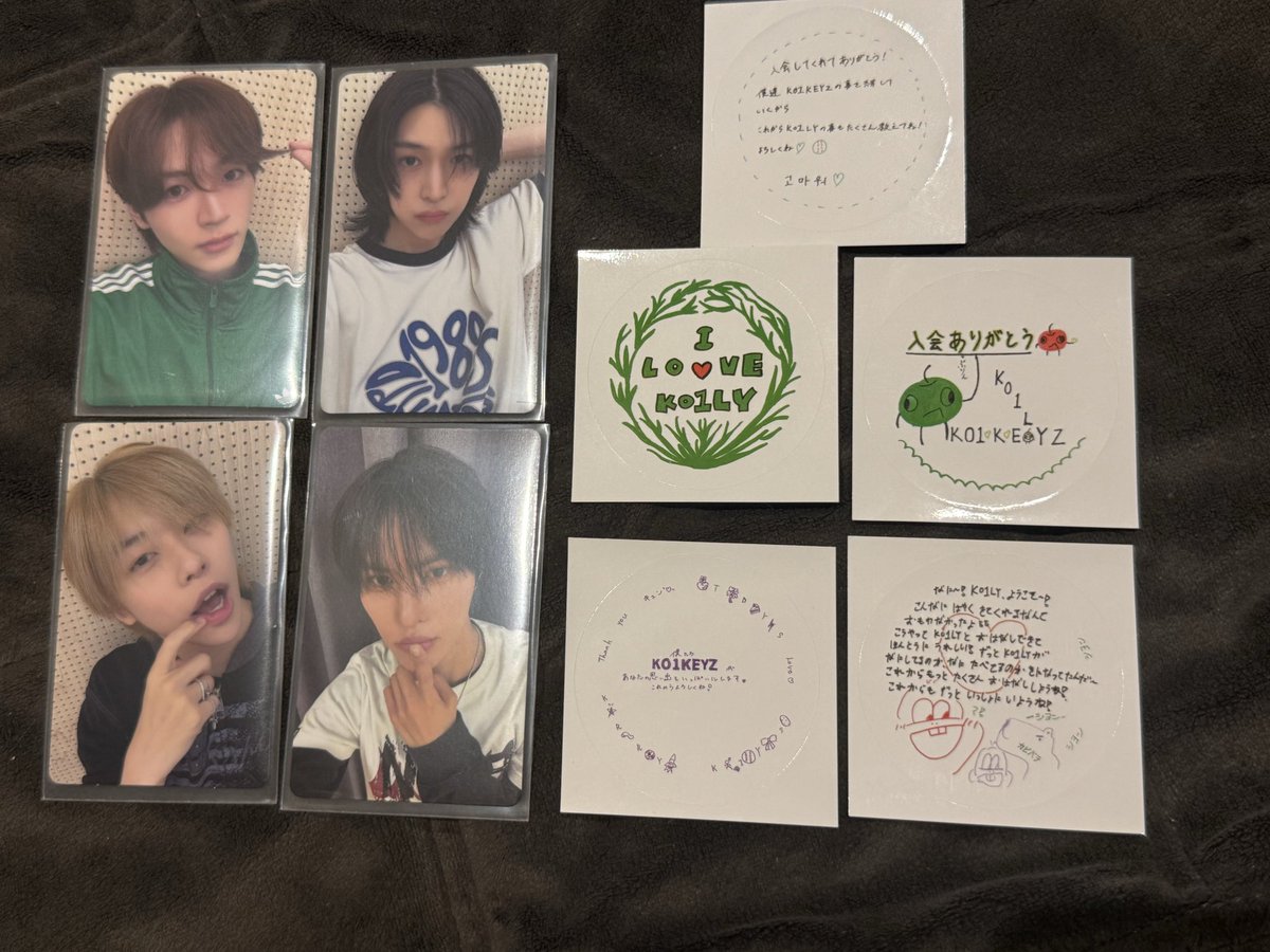 star100ly's tweet photo. KO1KEYZ コイキーズ 1ST FAN MEETING ファンミ FCトレカ 交換　プラチャステッカー

【譲】加藤　シヨン　安部　小野　柳谷　後藤　濱田

【求】 照井

郵送希望です📮
お気軽にご連絡ください！

#KO1KEYZ交換 https://t.co/RnsWZXycMg