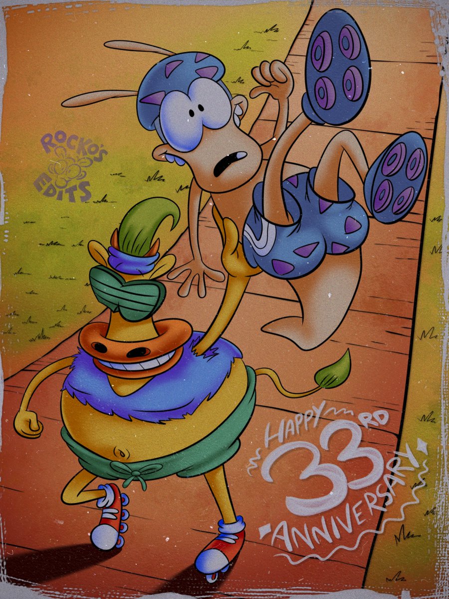 rockosedits's tweet photo. 33 YEARS and they are hot!  ✨
A cool poster of Rocko and Heffer for the Rocko's Modern Life Anniversary! 🔥 https://t.co/mwt53dKLxp